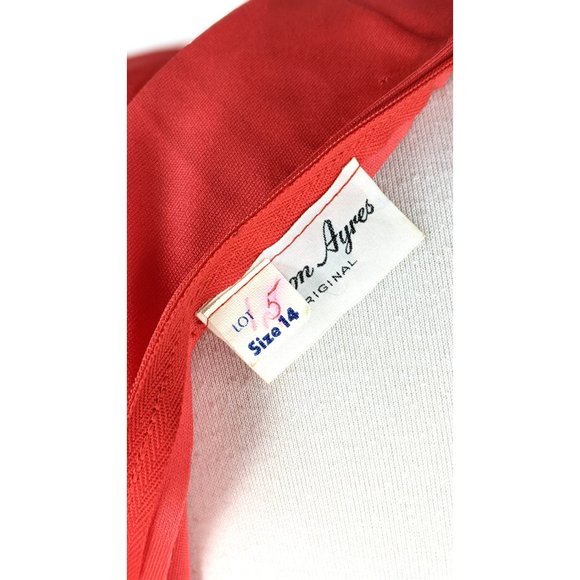 Vintage Alison Ayres red black bell sleeve maxi dress - Picture 7 of 10